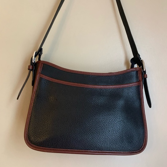 BRIGHTON Emma Bag Bow Silver Vtg Brown Black Leather Shoulder Handbag pebbled - Picture 9 of 14